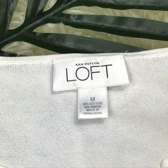 Ann Taylor Loft Beaded Collar Short Sleeve Top - Picture 5 of 7